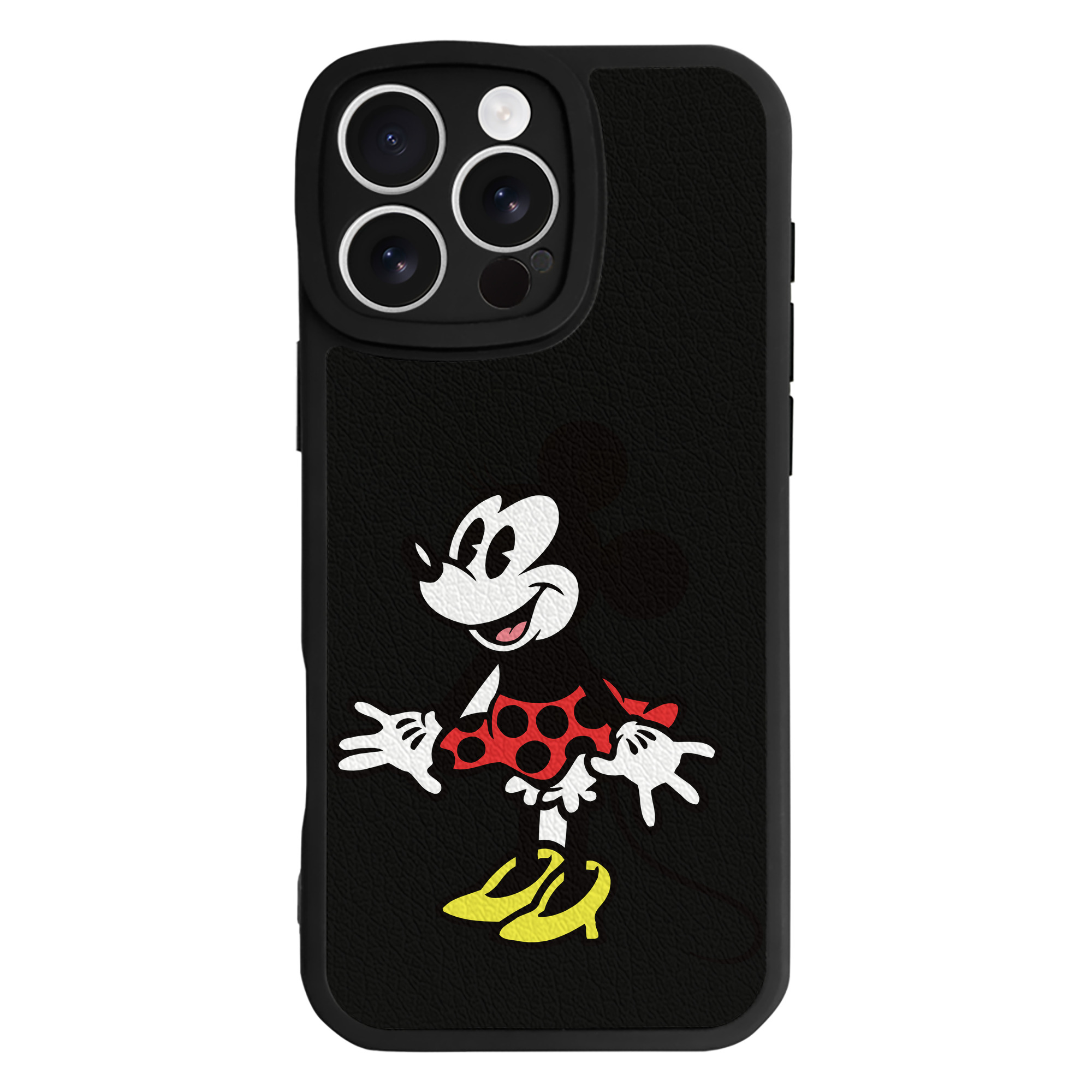 （画像用） ミッキーマウス Mickey Mouse 【iPhone 16シリーズ対応】シリコンスマホケース（レザー調） 材質：シリコン